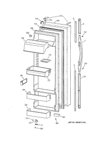 02 - Fresh Food Door parts for Ge Refrigerator TFK28ZRBGAA from AppliancePartsPros.com