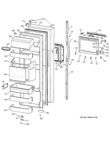 02 - Fresh Food Door parts for Ge Refrigerator TFK28ZFBGAA from AppliancePartsPros.com