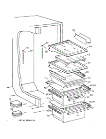 06 - Fresh Food Shelves parts for Ge Refrigerator TFK28ZFBGAA from AppliancePartsPros.com