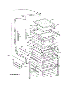 06 - Fresh Food Shelves parts for Ge Refrigerator TPX24PPBJWW from AppliancePartsPros.com