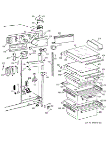 03 - Fresh Food Section parts for Ge Refrigerator TFT26JWDAAA from AppliancePartsPros.com