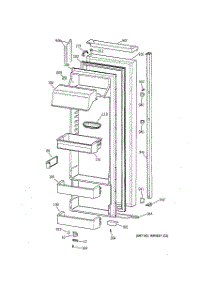 02 - Fresh Food Door parts for Ge Refrigerator TPX24BRBJWW from AppliancePartsPros.com