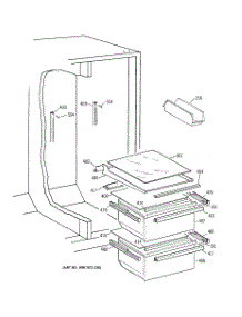 08 - Fresh Food Section parts for Ge Refrigerator TFX20JRBKWW from AppliancePartsPros.com