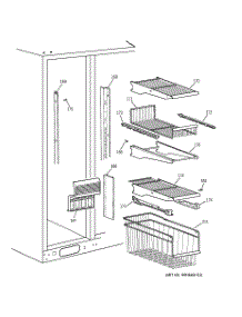 03 - Freezer Shelves parts for Ge Refrigerator TPX24PRDABB from AppliancePartsPros.com