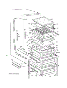 06 - Fresh Food Shelves parts for Ge Refrigerator TPJ24PRDAWW from AppliancePartsPros.com