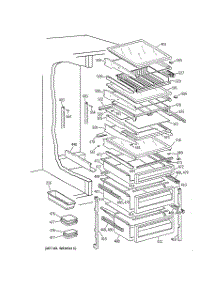 06 - Fresh Food Shelves parts for Ge Refrigerator TPG24PFDABB from AppliancePartsPros.com