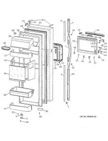 02 - Fresh Food Door parts for Ge Refrigerator TFM30PBDAWW from AppliancePartsPros.com