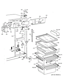 03 - Fresh Food Section parts for Ge Refrigerator TFK25ZADAAA from AppliancePartsPros.com