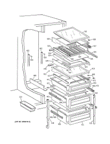 05 - Fresh Food Shelves parts for Ge Refrigerator TFX26PPDAWW from AppliancePartsPros.com