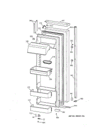 02 - Fresh Food Door parts for Ge Refrigerator TPX24BPDAWW from AppliancePartsPros.com