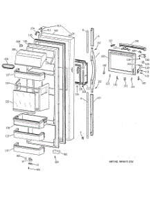 02 - Fresh Food Door parts for Ge Refrigerator TFJ28PFDAAA from AppliancePartsPros.com