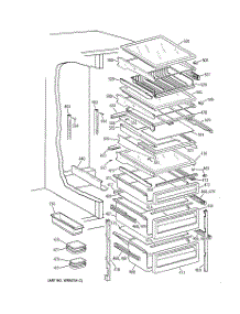 06 - Fresh Food Shelves parts for Ge Refrigerator TFK28PFDAAA from AppliancePartsPros.com