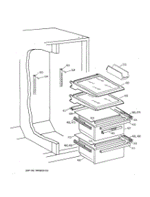 05 - Fresh Food Shelves parts for Ge Refrigerator TFX26KRDAWW from AppliancePartsPros.com