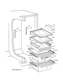 06 - Fresh Food Shelves parts for Ge Refrigerator TFX25CRBGBB from AppliancePartsPros.com