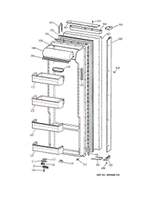 02 - Fresh Food Door parts for Ge Refrigerator TPX21BRDAWW from AppliancePartsPros.com