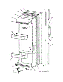 02 - Fresh Food Door parts for Ge Refrigerator TFX22PRDAAA from AppliancePartsPros.com