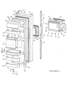 02 - Fresh Food Door parts for Ge Refrigerator MSG28DHCEWW from AppliancePartsPros.com