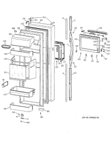 02 - Fresh Food Door parts for Ge Refrigerator TFG30PFCEBB from AppliancePartsPros.com