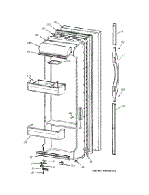 02 - Fresh Food Door parts for Ge Refrigerator TFX22ZPDAWW from AppliancePartsPros.com