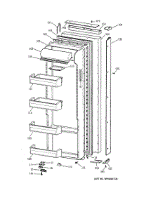 02 - Fresh Food Door parts for Ge Refrigerator TPG21KRDAWH from AppliancePartsPros.com