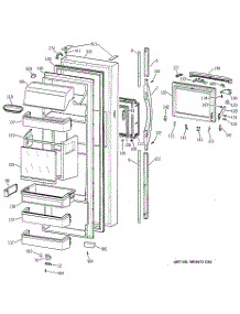 02 - Fresh Food Door parts for Ge Refrigerator TFT28PFDAAA from AppliancePartsPros.com