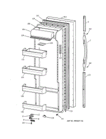 02 - Fresh Food Door parts for Ge Refrigerator TPG21JRDAWW from AppliancePartsPros.com
