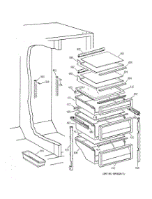 05 - Fresh Food Shelves parts for Ge Refrigerator TPG21JRDAWW from AppliancePartsPros.com
