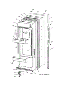 02 - Fresh Food Door parts for Ge Refrigerator TFS25PPBCBS from AppliancePartsPros.com