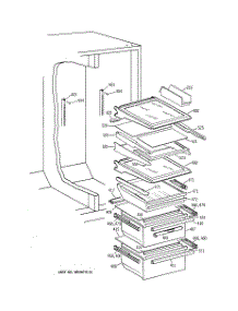 05 - Fresh Food Shelves parts for Ge Refrigerator TFX26ZPDAWW from AppliancePartsPros.com