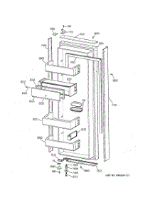 02 - Fresh Food Door parts for Ge Refrigerator ZIS36NCA from AppliancePartsPros.com