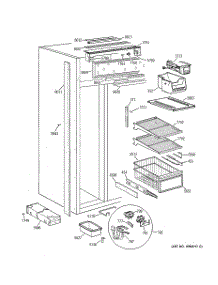 04 - Freezer Section parts for Ge Refrigerator ZIS36NCA from AppliancePartsPros.com