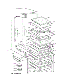 06 - Fresh Food Shelves parts for Ge Refrigerator TFG28PFCCBS from AppliancePartsPros.com