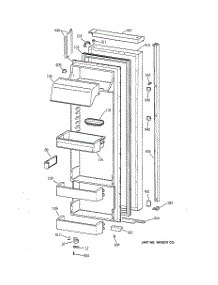 02 - Fresh Food Door parts for Ge Refrigerator TPJ24BIBEWW from AppliancePartsPros.com