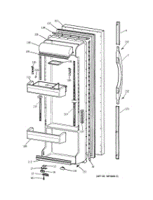02 - Fresh Food Door parts for Ge Refrigerator TFM25KRCEAA from AppliancePartsPros.com
