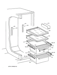 05 - Fresh Food Shelves parts for Ge Refrigerator TFM25KRCEAA from AppliancePartsPros.com