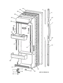 02 - Fresh Food Door parts for Ge Refrigerator TFM22PRBEAA from AppliancePartsPros.com