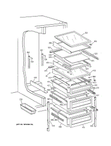 05 - Fresh Food Shelves parts for Ge Refrigerator TFT25PRBEAA from AppliancePartsPros.com