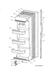 03 - Fresh Food Door parts for Ge Refrigerator TFM20JRBEWW from AppliancePartsPros.com