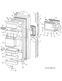 02 - Fresh Food Door parts for Ge Refrigerator TFT28PFBEAA from AppliancePartsPros.com