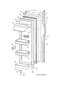 02 - Fresh Food Door parts for Ge Refrigerator TFT30PRBEWW from AppliancePartsPros.com