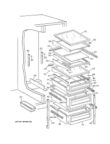 06 - Fresh Food Shelves parts for Ge Refrigerator TFT30PRBEWW from AppliancePartsPros.com
