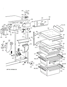 03 - Fresh Food Section parts for Ge Refrigerator TFJ22JABEAA from AppliancePartsPros.com