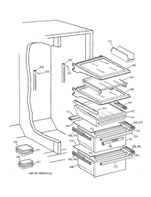 06 - Fresh Food Shelves parts for Ge Refrigerator TFG28ZFCEWH from AppliancePartsPros.com