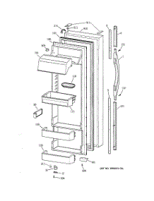 02 - Fresh Food Door parts for Ge Refrigerator TFG28PRCEWW from AppliancePartsPros.com
