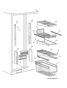 04 - Freezer Shelves parts for Ge Refrigerator TFK30PFBEWW from AppliancePartsPros.com