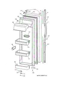 02 - Fresh Food Door parts for Ge Refrigerator TFK30PRBEAA from AppliancePartsPros.com