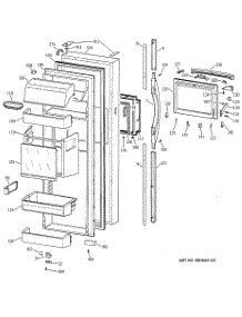 02 - Fresh Food Door parts for Ge Refrigerator TFK30PFBEAA from AppliancePartsPros.com