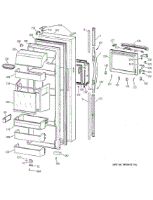02 - Fresh Food Door parts for Ge Refrigerator TFJ28PFBEAA from AppliancePartsPros.com