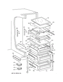 06 - Fresh Food Shelves parts for Ge Refrigerator TFJ28PFBEWW from AppliancePartsPros.com