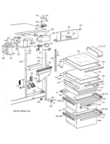 03 - Fresh Food Section parts for Ge Refrigerator TFG22JABEWW from AppliancePartsPros.com